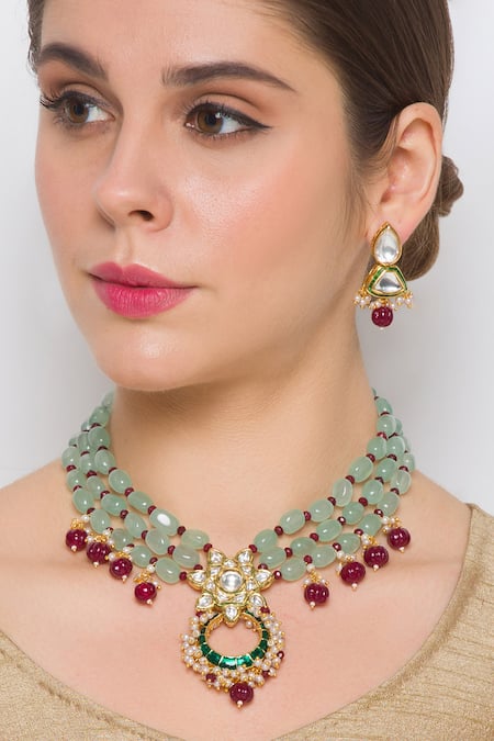 Kundan polki necklace on sale set