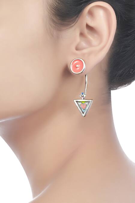 Buy Multi Color Enamel Sejal Ghungroo Tiered Earrings by Tribe Amrapali  Online at Aza Fashions.