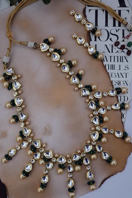 Shop Paisley Pop Gold Plated Kundan Necklace Jewellery Set at Aza Fashions Shop_Paisley Pop_Gold Plated Kundan Necklace Jewellery Set _at_Aza_Fashions