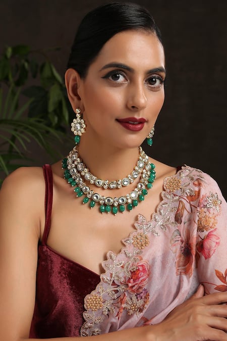 Paisley Pop Kundan Layered Necklace Set 