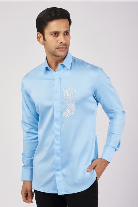 Sanjana reddy Designs Cheetah Embroidered Shirt 