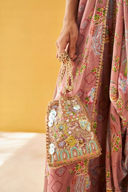 Buy Priyanka Singh Beige Silk, Crepe Sequins V-neck Floral Print Kaftan And Salwar Set Online at Aza Fashions Buy_Priyanka Singh_Beige Silk, Crepe Sequins V-neck Floral Print Kaftan And Salwar Set _Online_at_Aza_Fashions