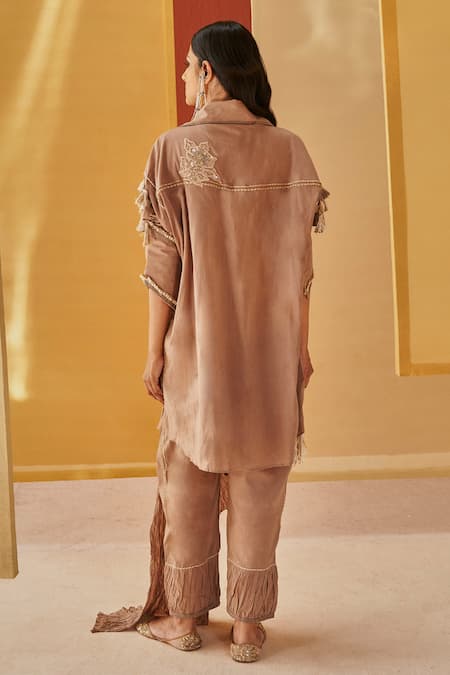 Priyanka Singh Cotton Embroidered Shirt & Pant Set 