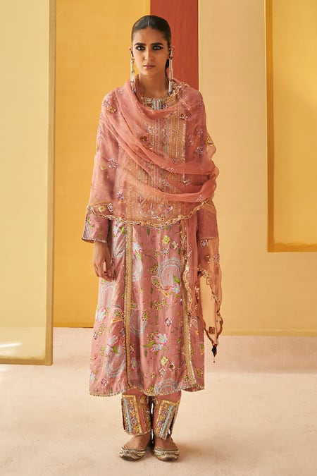 Priyanka Singh Beige Silk, Organza Sequins Round Resham And Zardozi Embroidered Kurta Salwar Set Online at Aza Fashions Priyanka Singh_Beige Silk, Organza Sequins Round Resham And Zardozi Embroidered Kurta Salwar Set _Online_at_Aza_Fashions