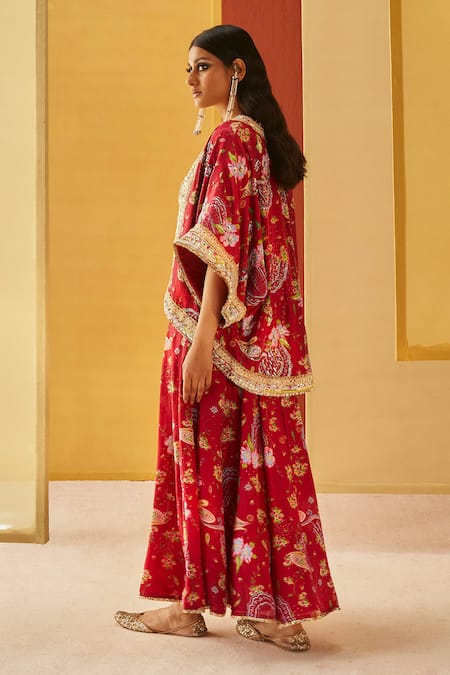 Priyanka Singh Floral Print & Embroidered Shrug Sharara Set 