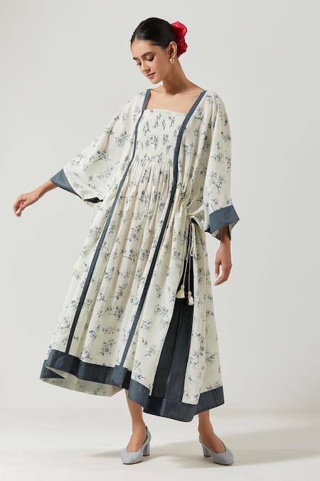 Label Earthen Floral Print Kaftan Dress 