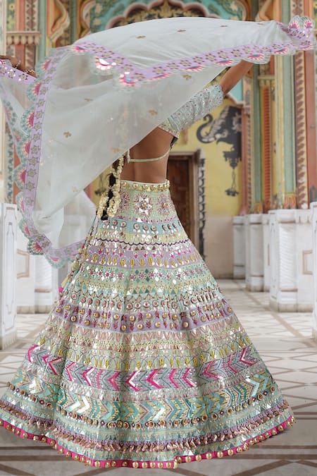 Xoxo Apurva Heritage Geometric Embroidered Bridal Lehenga Set 