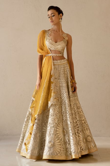 VARUN NIDHIKA Charkhi Embroidered Bridal Lehenga Set 