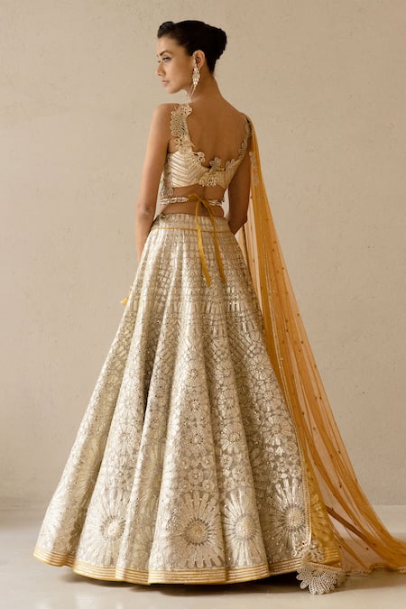 Varun Nidhika Charkhi Embroidered Bridal Lehenga Set 