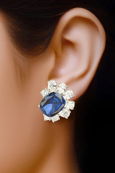 Handmade Anushka Crystal Post Earrings  Deepa Gurnani