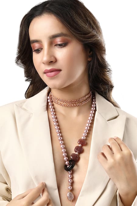 Belle multicolor freshwater pearl single tier long necklace | The Jewelry  Palette