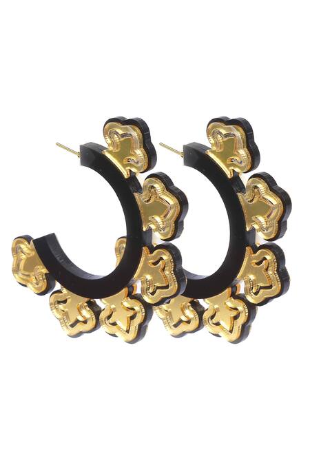 Shop The YV Brand By Yashvi Vanani Gold Plated The Mandala Hoops at Aza Fashions Shop_The YV Brand By Yashvi Vanani_Gold Plated The Mandala Hoops_at_Aza_Fashions