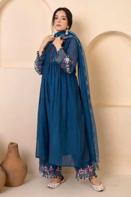 Radha Sharma Hand Work Gathered Anarkali Palazzo Set 