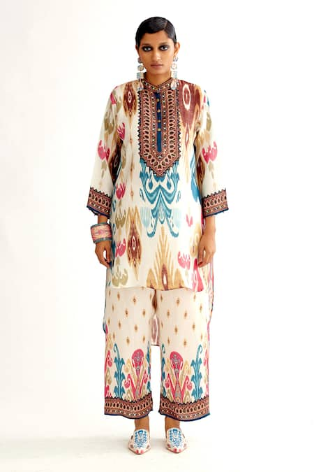 Rajdeep Ranawat Baaka High Low Hem Abstract Print Tunic 