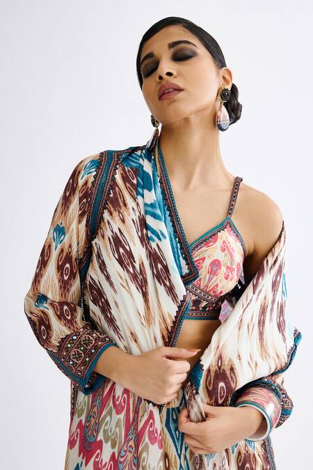 Rajdeep Ranawat_Multi Color Silk Ursula Abstract Print Jacket_Online_at_Aza_Fashions