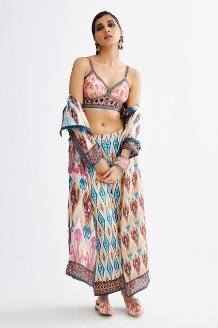 Buy_Rajdeep Ranawat_Multi Color Silk Ursula Abstract Print Jacket_Online_at_Aza_Fashions