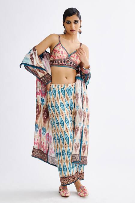 Shop_Rajdeep Ranawat_Multi Color Silk Ursula Abstract Print Jacket_Online_at_Aza_Fashions