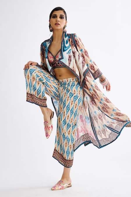 Rajdeep Ranawat_Multi Color Silk Ursula Abstract Print Jacket_at_Aza_Fashions