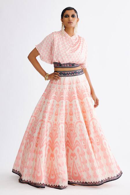 Buy_Rajdeep Ranawat_Pink , Satin, Varsha Leela Abstract Mandala Print Lehenga With Blouse_Online_at_Aza_Fashions