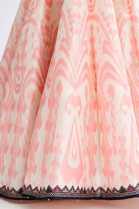 Rajdeep Ranawat_Pink , Satin, Varsha Leela Abstract Mandala Print Lehenga With Blouse_at_Aza_Fashions