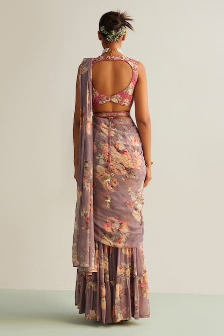 Kalista Kayra Printed Gharara Saree With Blouse 