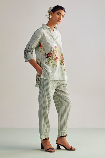 Kalista Emilia Floral Print Shirt Tunic & Pant Set 