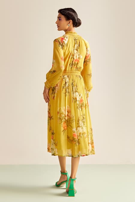 Kalista Ciara Floral Print Flared Dress 