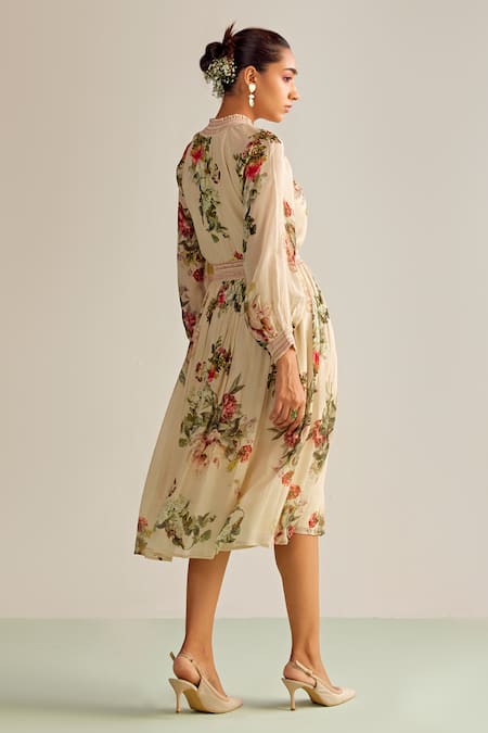 Kalista Ciara Floral Pattern Flared Dress 
