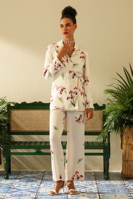 Label Deepika Nagpal Charlotte Floral Print Shirt & Pant Set 