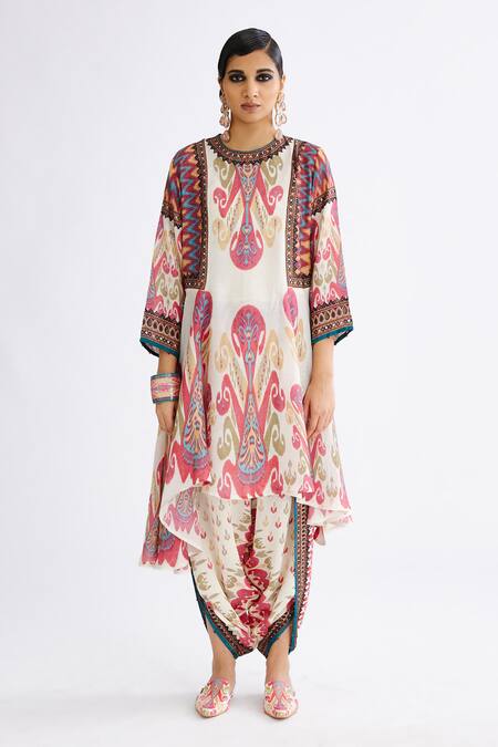 Rajdeep Ranawat Aamilah Abstract Print Panelled Tunic 