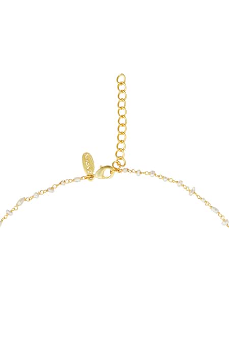 ZARIIN_Gold Plated Chaand Ka Nagma Necklace _at_Aza_Fashions