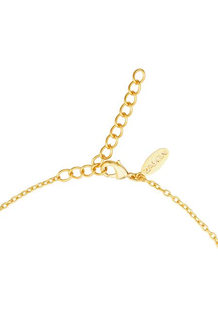 Buy Zariin Gold Plated Padma Mirror Polki Embellished Choker Necklace Buy_Zariin_Gold Plated Padma Mirror Polki Embellished Choker Necklace