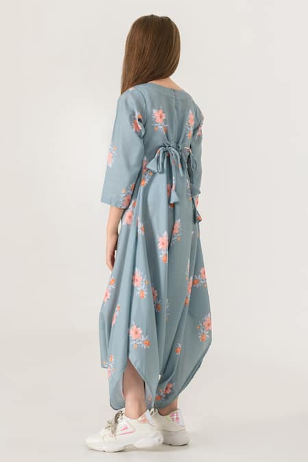 Shop Pasha India Green Cotton, Rayon Embroidery Floral Work Dhoti Jumpsuit at Aza Fashions Shop_Pasha India_Green Cotton, Rayon Embroidery Floral Work Dhoti Jumpsuit _at_Aza_Fashions