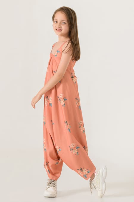 Pasha India Orange Cotton, Rayon Embroidery Floral Pattern Palazzo Jumpsuit Online at Aza Fashions Pasha India_Orange Cotton, Rayon Embroidery Floral Pattern Palazzo Jumpsuit _Online_at_Aza_Fashions