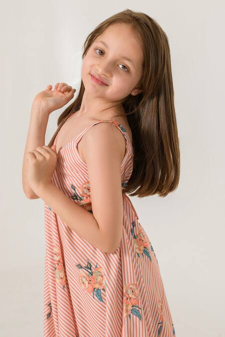 Buy_Pasha India_Orange Cotton, Rayon Embroidery Striped Pattern Palazzo Jumpsuit _Online_at_Aza_Fashions