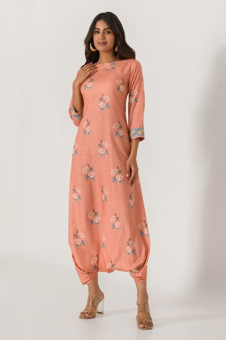 Pasha India Floral Pattern Dhoti Jumpsuit 