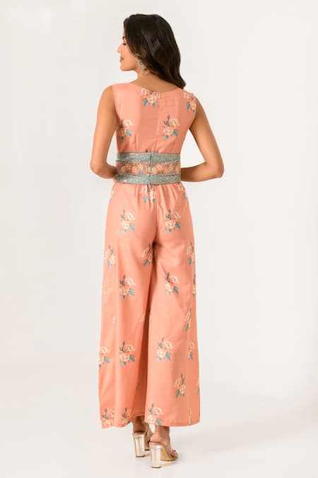 Pasha India Floral Print Jumpsuit 