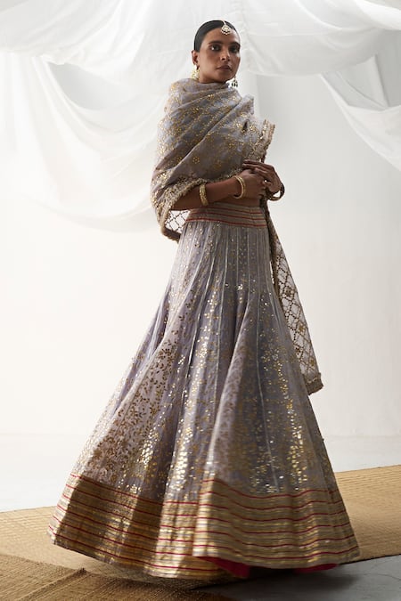 Shop Itrh Purple Lurex, Lace Gota Patti, Embroidery Floral Pattern Bridal Lehenga Set Online at Aza Fashions Shop_Itrh_Purple Lurex, Lace Gota Patti, Embroidery Floral Pattern Bridal Lehenga Set _Online_at_Aza_Fashions