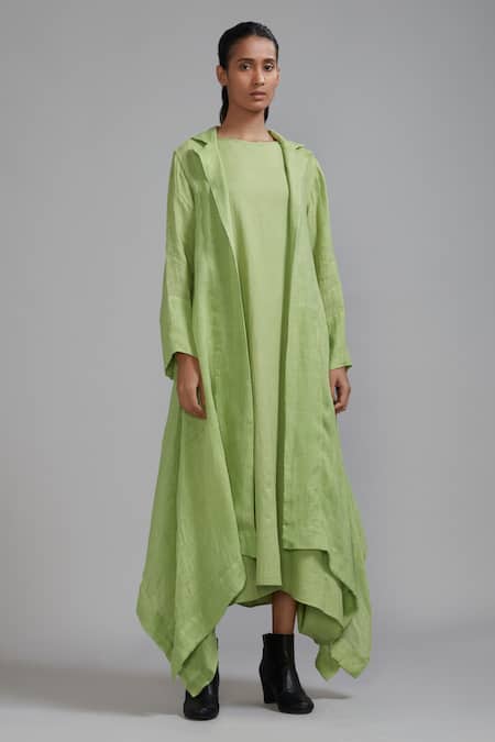 Mati Vari Aakaar Linen Dress & Trench Jacket Set 