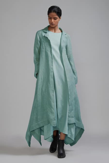 MATI Vari Aakaar Dress With Asymmetric Trench Jacket 