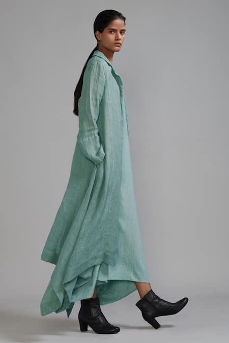 MATI_1 Purple Linen Boat Neck, Collared Vari Aakaar Dress With Asymmetric Trench Jacket Online at Aza Fashions MATI_1_Purple Linen Boat Neck, Collared Vari Aakaar Dress With Asymmetric Trench Jacket _Online_at_Aza_Fashions