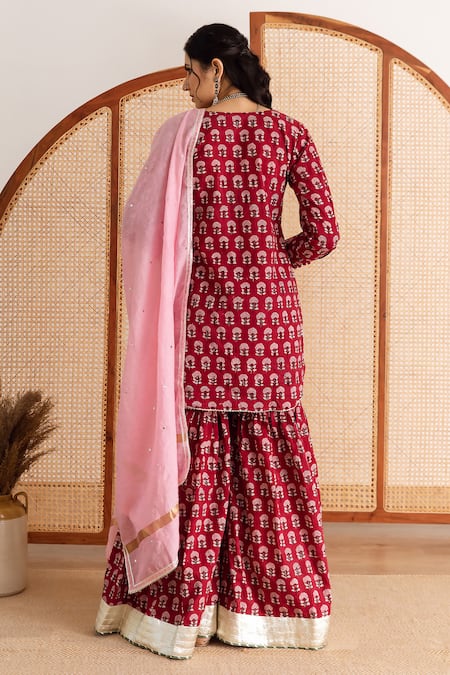 Maison Shefali Printed Kurta Sharara Set 