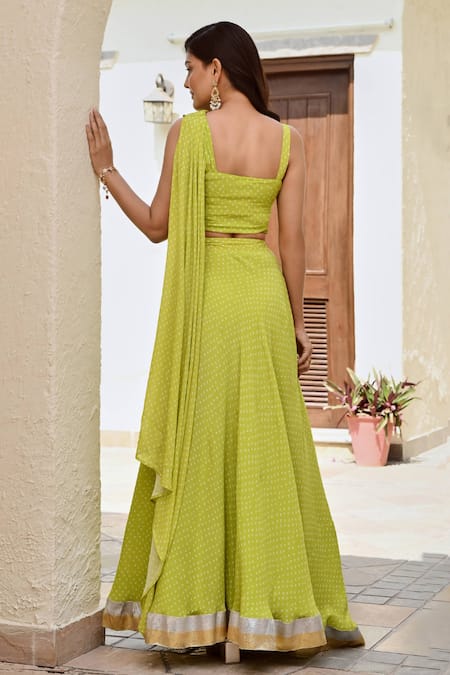 Palak & Mehak Disha Bandhani Print Lehenga With Blouse