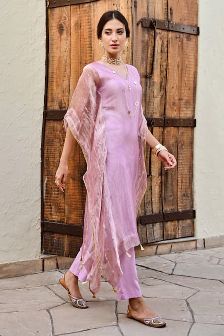 Palak & Mehak Mira Shimmer Finish Kaftan With Pant 