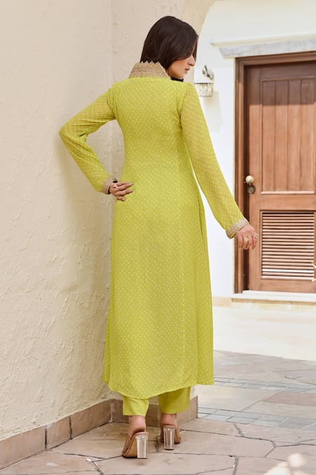 Palak & Mehak Shikha Bandhani Print Kurta With Pant