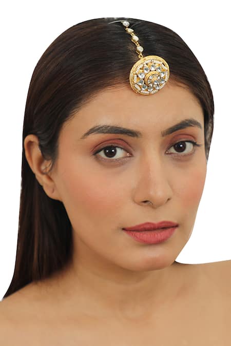 Riana Jewellery Floral Carved Maangtikka 