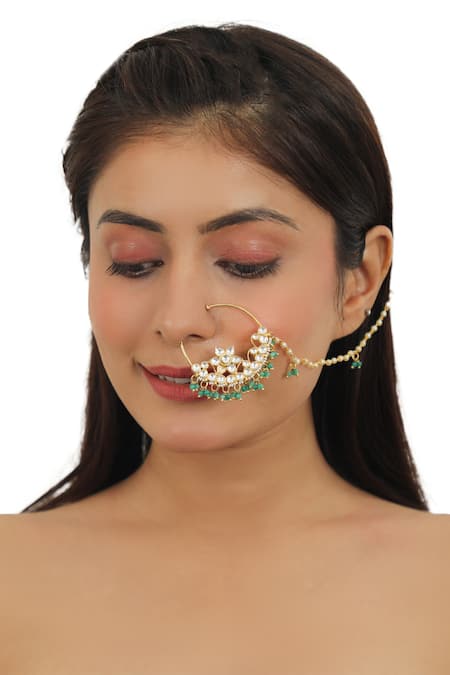 Riana Jewellery Bead Embellished Nath 