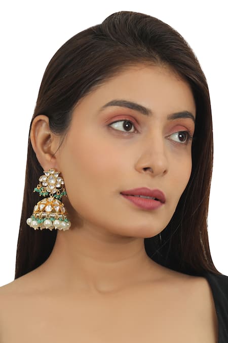 Riana Jewellery Carved Jhumkas 