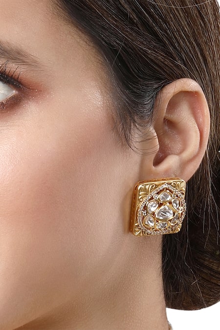 Hrisha Floral Carved Studs 