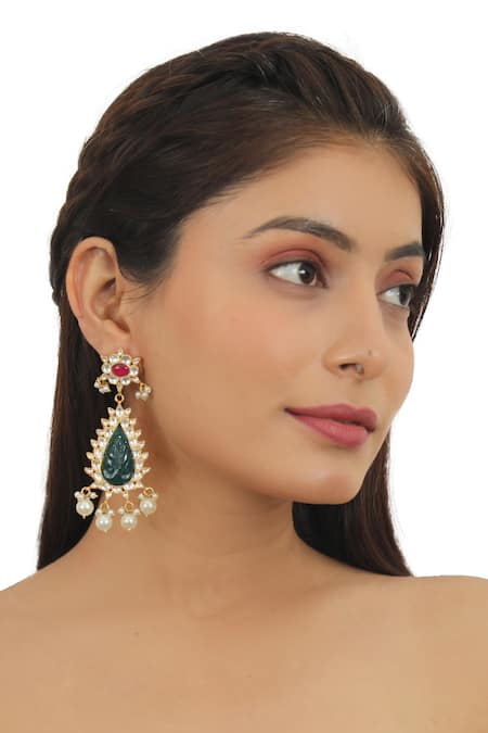Riana Jewellery Carved Dangler Earrings 